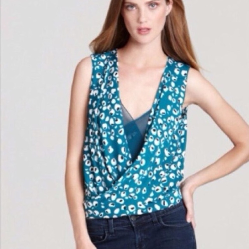Diane von Furstenberg Issie faux wrap top size 4